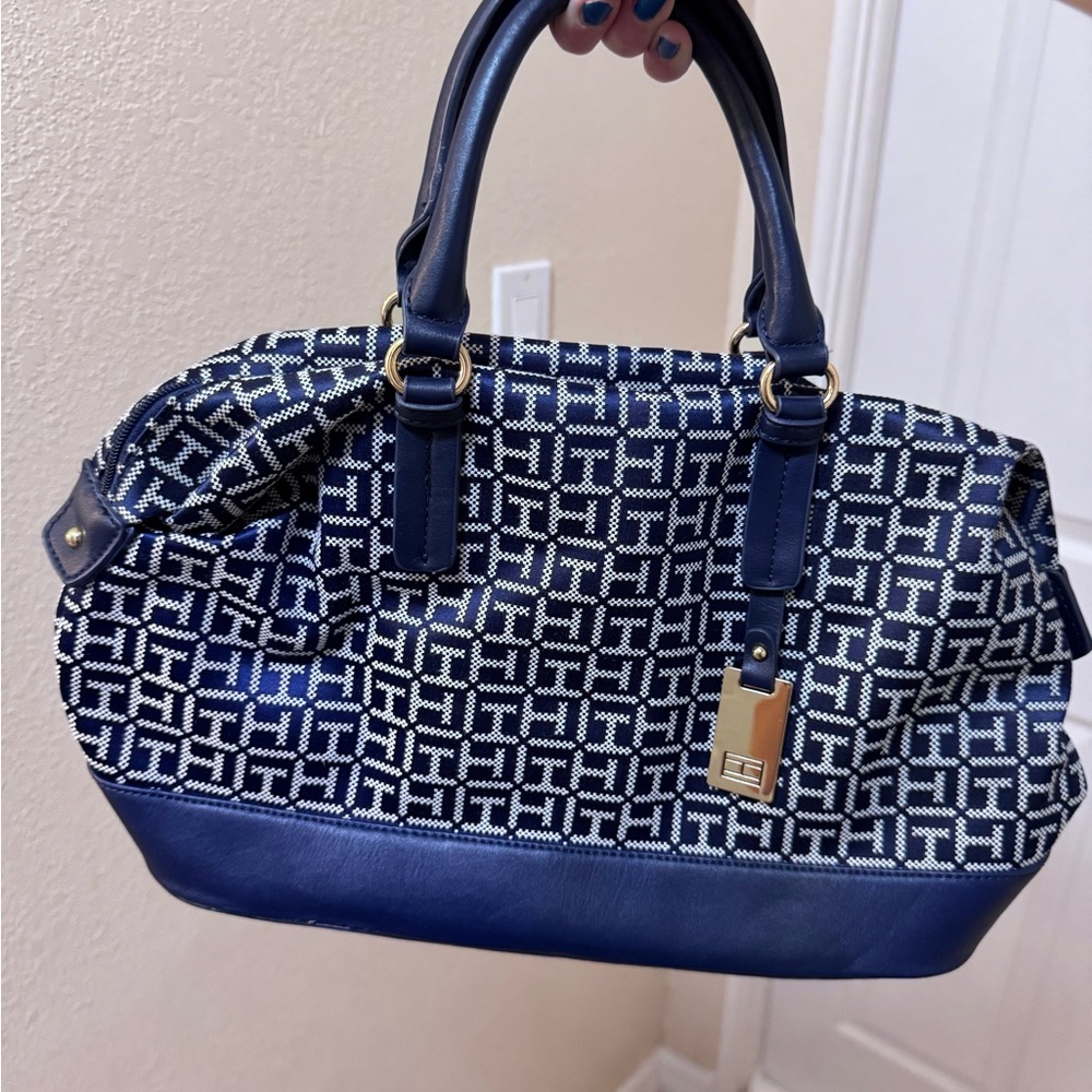 Tommy Hilfiger Logo Monogram Blue Purse
